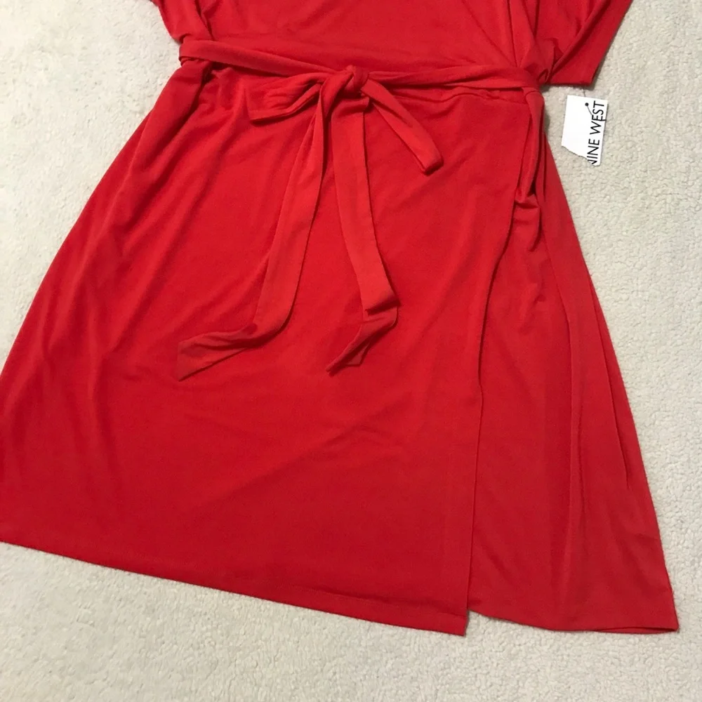 Nine West Faux Wrap Mini Dress Red Size 3X